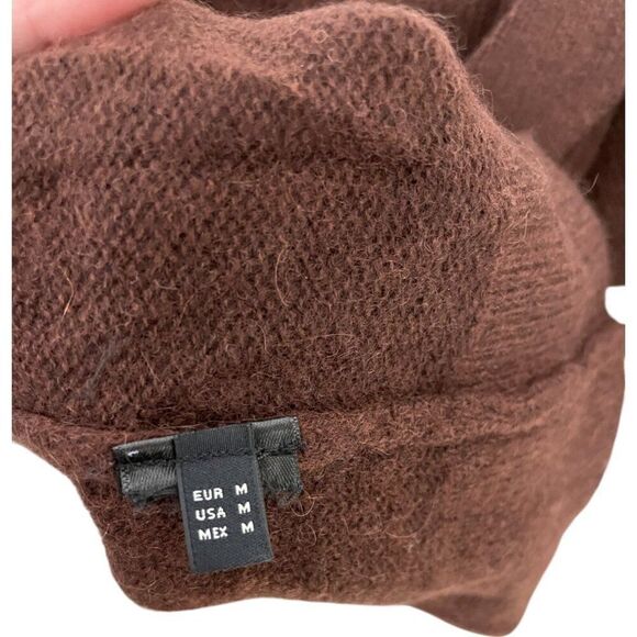Massimo Dutti STUDIO Womens Sweater Size M Brown Cardigan Knit Vneck oversized - Picture 4 of 7